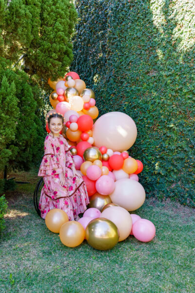Arco Desconstruído Rosa com Dourado
