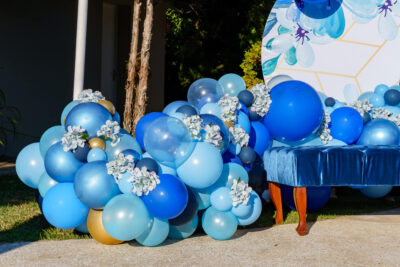 Cenário Azul com Flores