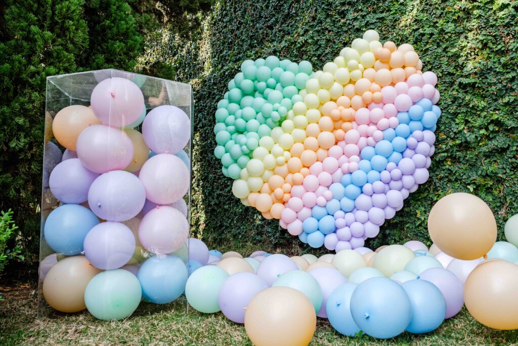balões de festa candy collor - coração de balões pop-it 