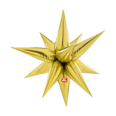 3D Estrela de Pontas Dourada