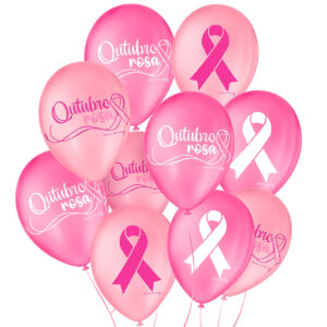 Balão Tema Outubro Rosa 9 polegadas Sortido