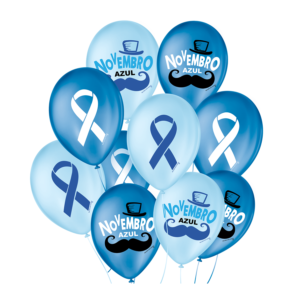 Balão Tema Novembro Azul 9 polegadas Sortido